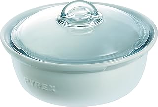 Pyrex Impressions Casseruola con Coperchio, Vetro, 1.5 Litri, Bianco, 20 cm