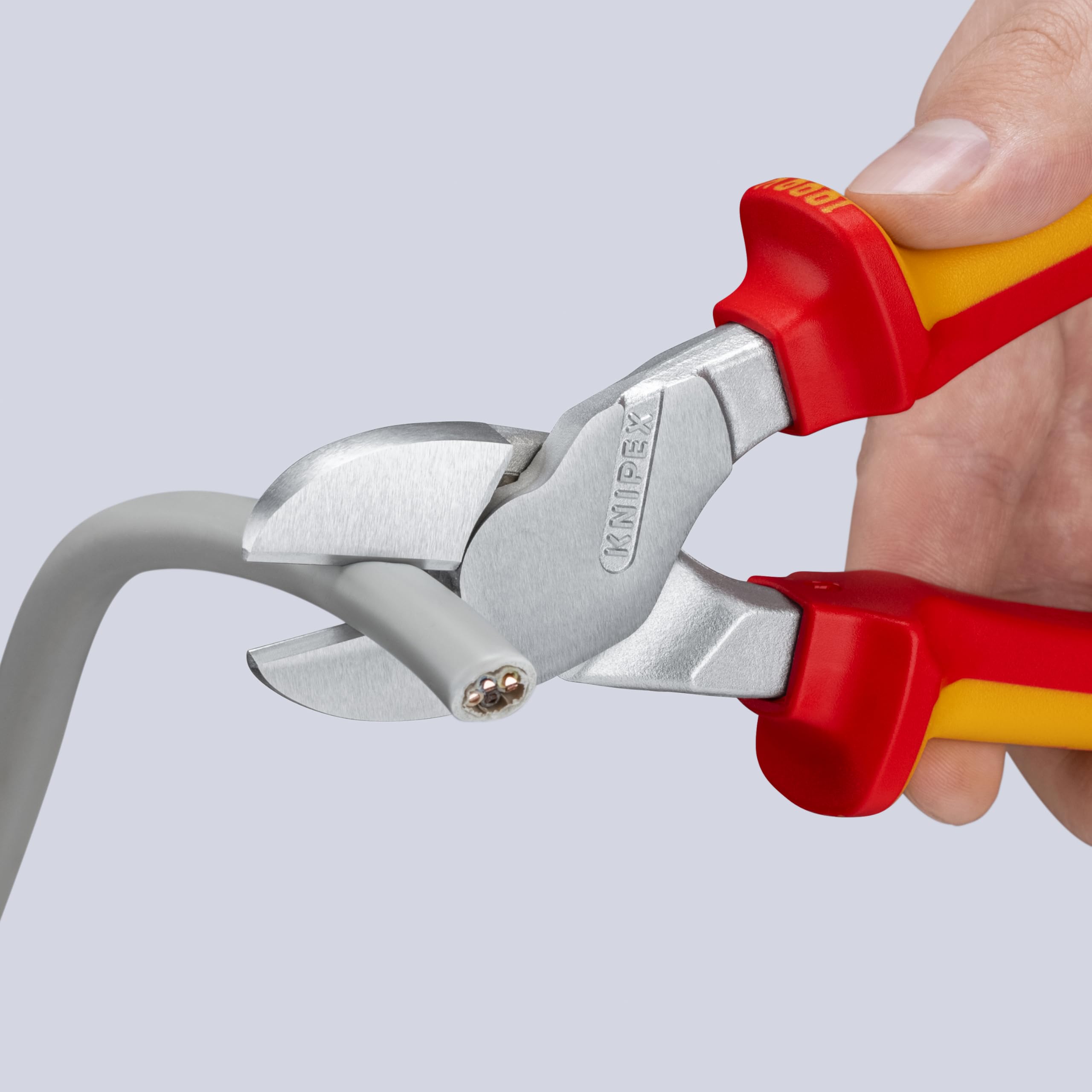 KNIPEX Tronchese laterale per meccanica tipo forte cromata, 74 06 250 T | isolante con manici rivestiti in materiali bicomponente, collaudati VDE; con
