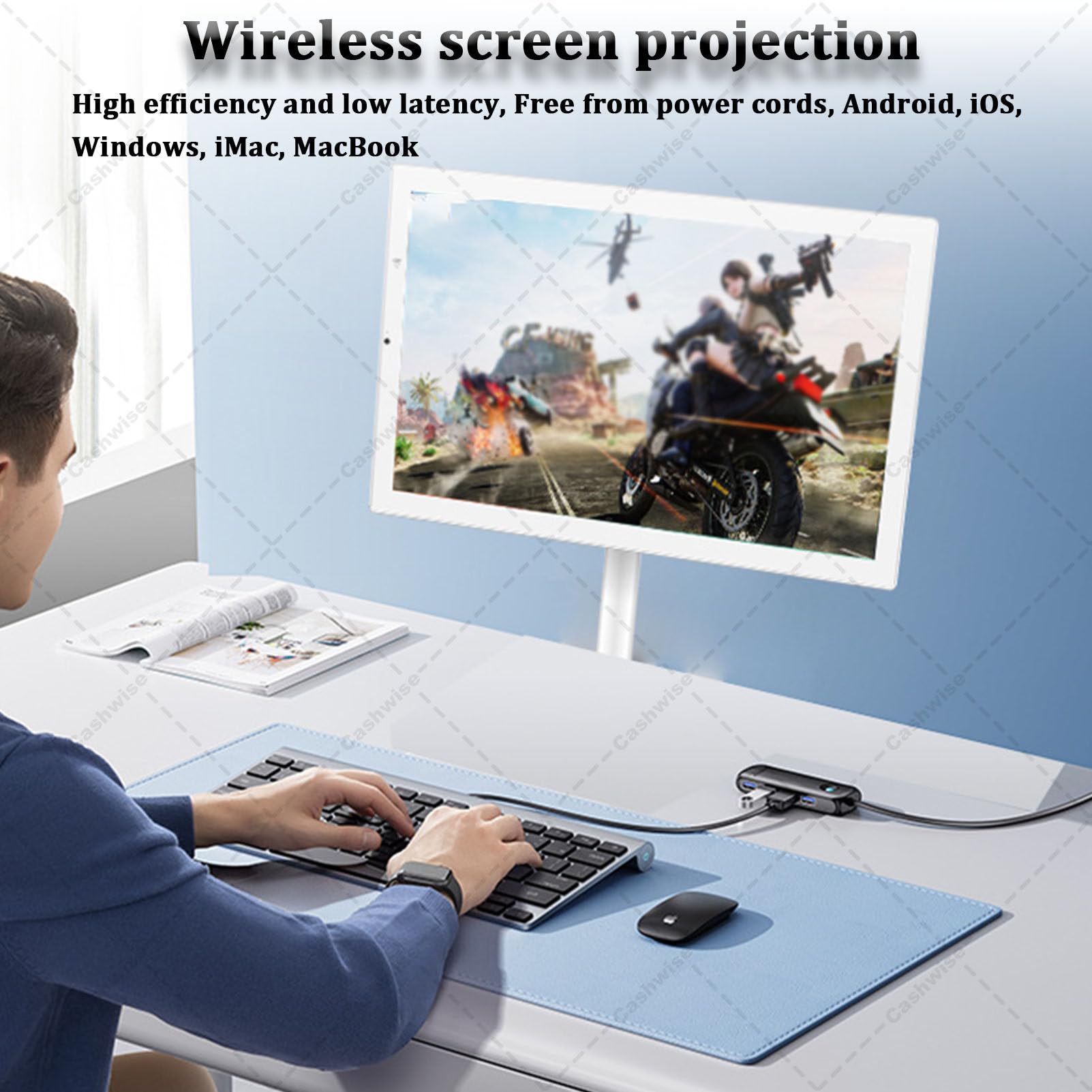 Televisor portátil de 24 Pulgadas, Pantalla táctil 1080P con Ruedas, Android 12, batería de 10000 mAh, Tableta giratoria 6+64G