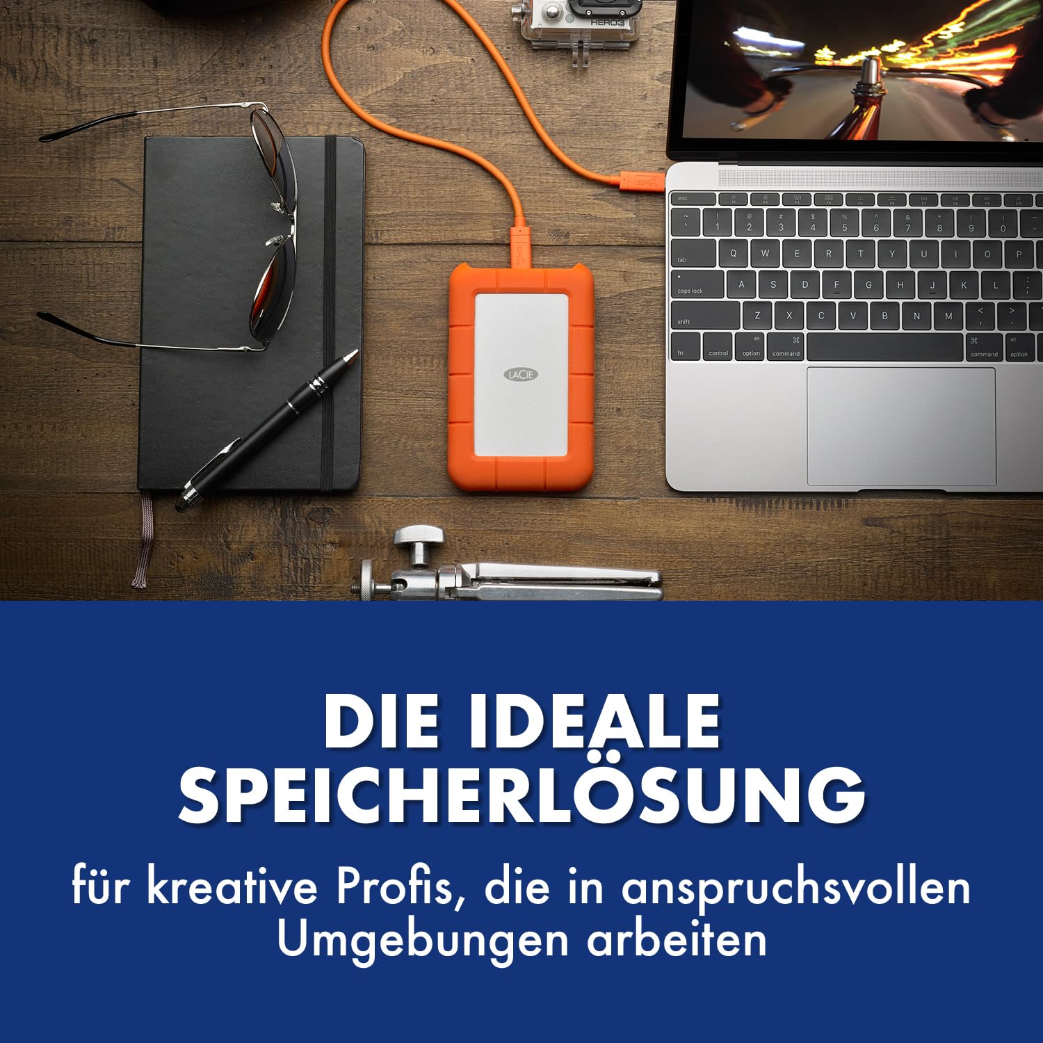 LaCie Rugged 5TB tragbare Externe Festplatte, 2.5 Zoll, PC & Mac, inkl. USB-C w/o USB-A Kabel, . Rescue Service (STFR5000800)