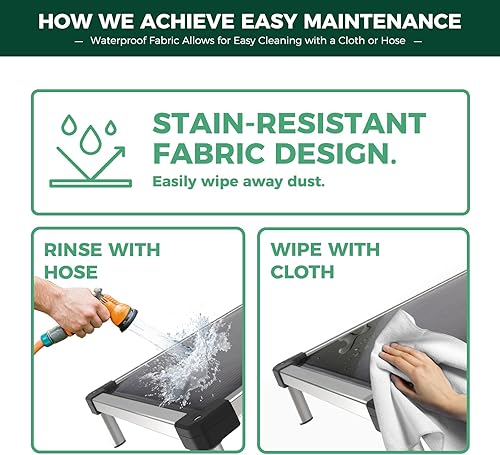 Miniatura 5 de FXW TitanNest - Cama elevada para perros a prueba de masticación, cuna elevada para uso en interiores, exteriores y campamentos, duradera y lavable,