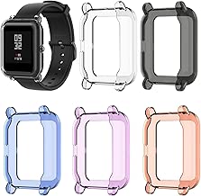 EEweca 5-Pack Protector Case for Amazfit Bip Smartwatch Soft TPU Bumper Shell - coolthings.us