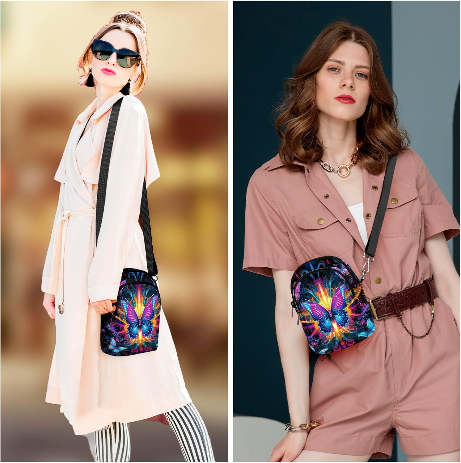 Butterfly Crossbody Purse for Women Casual Cell Phone Bag Waterproof Shoulder Bags Travel - Image 2