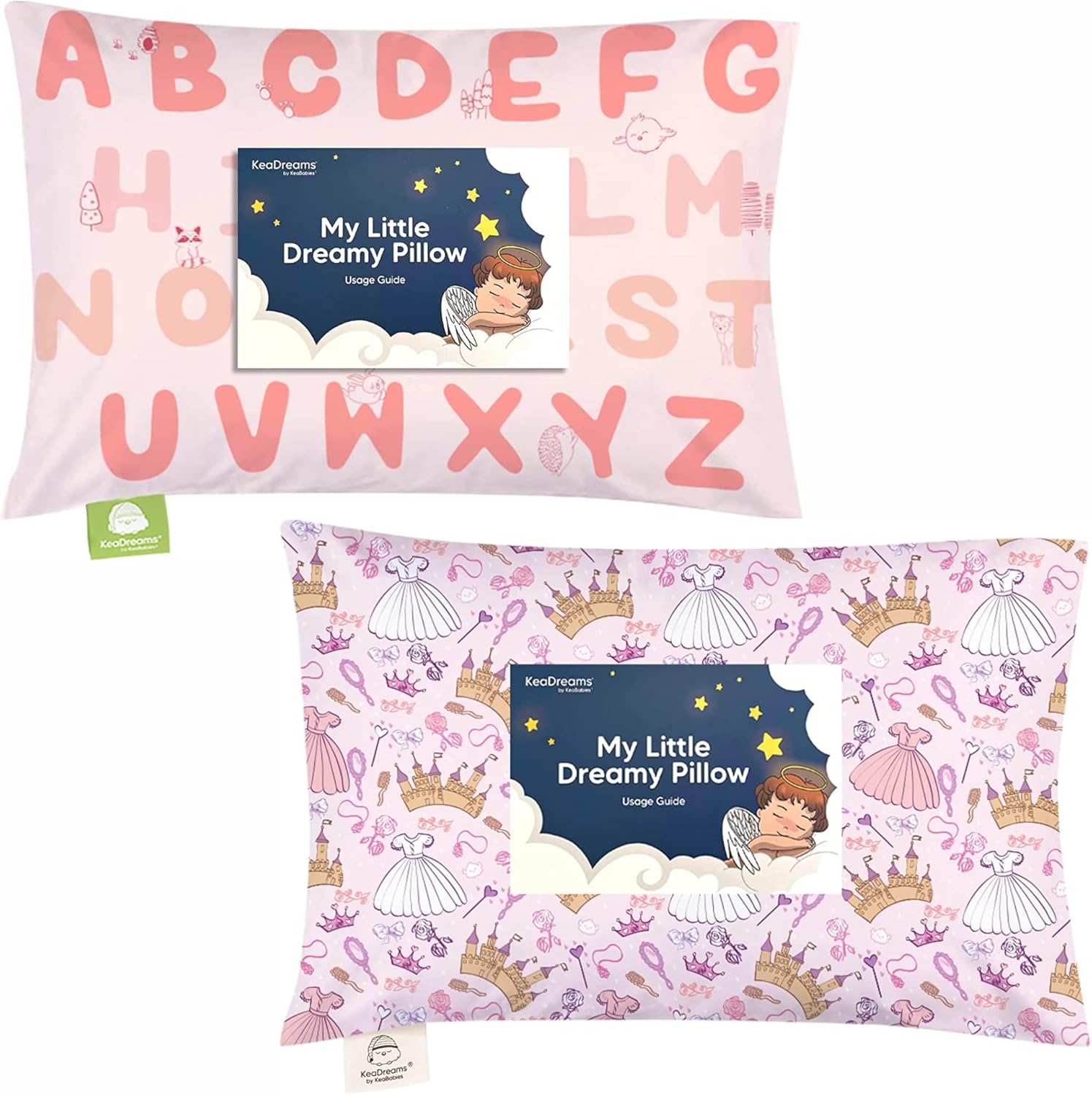 KeaBabies Toddler Pillow with Pillowcase - 13x18 My Little Dreamy Kids Travel Bed Pillows for Sleeping, Cotton Small Pillowcase, Soft & Breathable, Machine Washable, Toddlers 2-5 Years Old