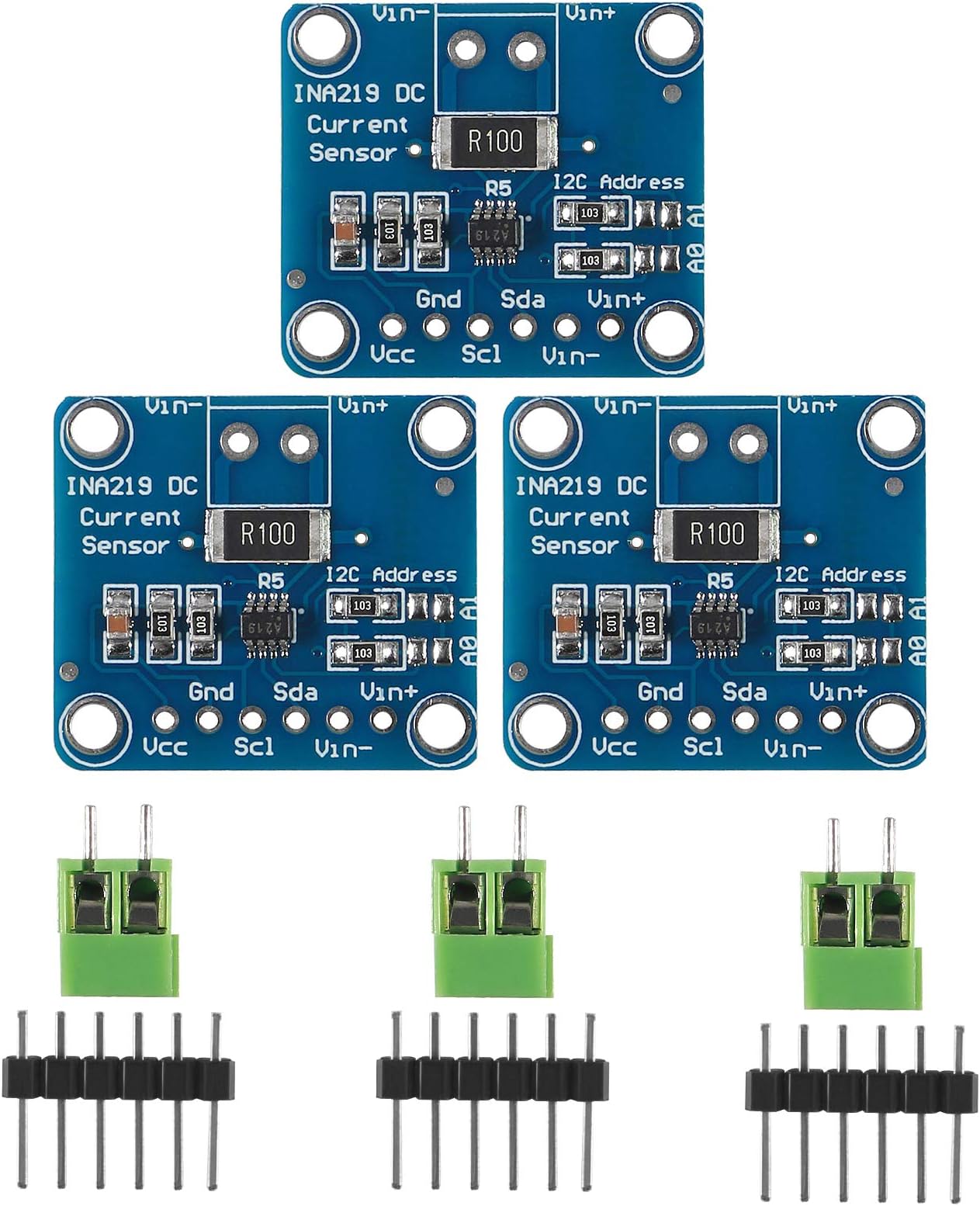 3Pcs INA219 I2C IIC Interface Bidirectional DC Current Power Supply Sensor Breakout Module Power Monitoring Sensor for Arduino Raspberry Pi