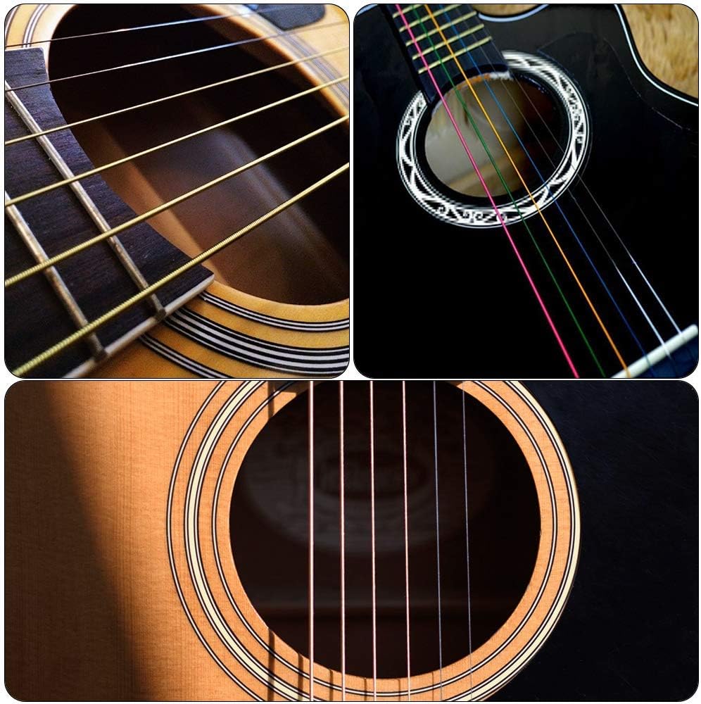 ZMYGOLON Acoustic 6 Guitar Strings, 3 Sets Replacement Steel String with 8 Celluloid Guitar Picks Includes Thin Medium Gauge Strings 1 Pack Gold, 1 Pack Brass, 1 Pack Mixture (Gift: 1 Strings Winder)