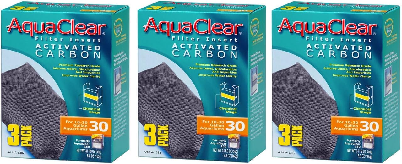 Aquaclear Activated Carbon Insert, 30-Gallon Aquariums, 3-Pack (3-Pack)