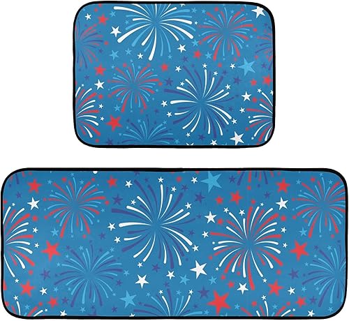 Juego de 2 tapetes de cocina lavables antifatiga, antideslizantes, antideslizantes, acolchados, para cocina, lavandería, granja, fregadero,