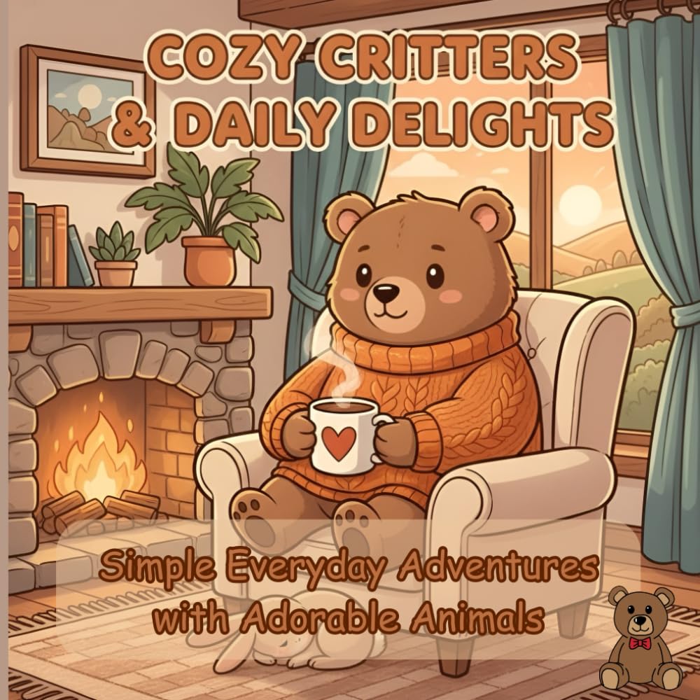 Cozy Critters & Daily Delights: A Cute Animal Colouring Book: Simple Everyday Adventures with Adorable Animals – Bold Lines & Easy Patterns for Cozy Relaxation.