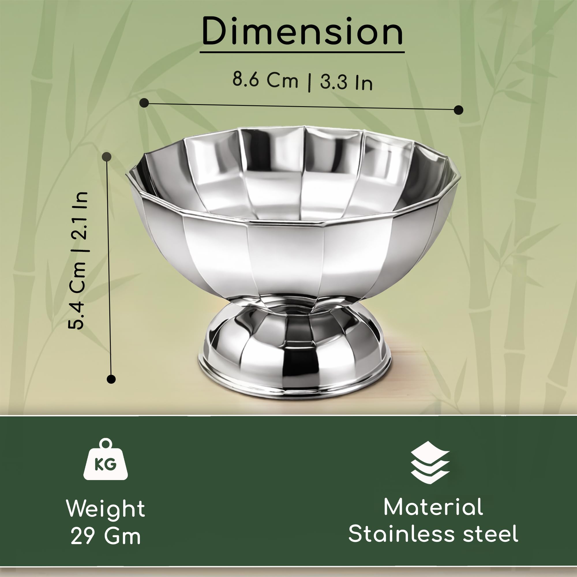 Moongil Traditional Stainless Steel Puja Prasad |Decorative Bowl | Chandhan | Kumkum |Turmeric|Sandal |Multipurpose Bowl|Bowl for Temple Home-Chandhan Payala [Weight - 30gms Capacity -100ML (2) 3