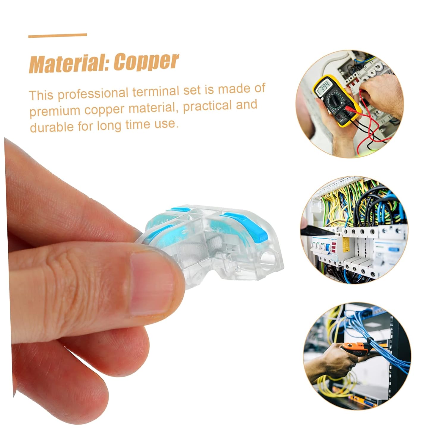 10pcs Type Quick Splice Copper Terminal Connectors for Electrical Wire Connections Insulated Cable Joiners for Safe and Reliable Use Household Appliances and Computers