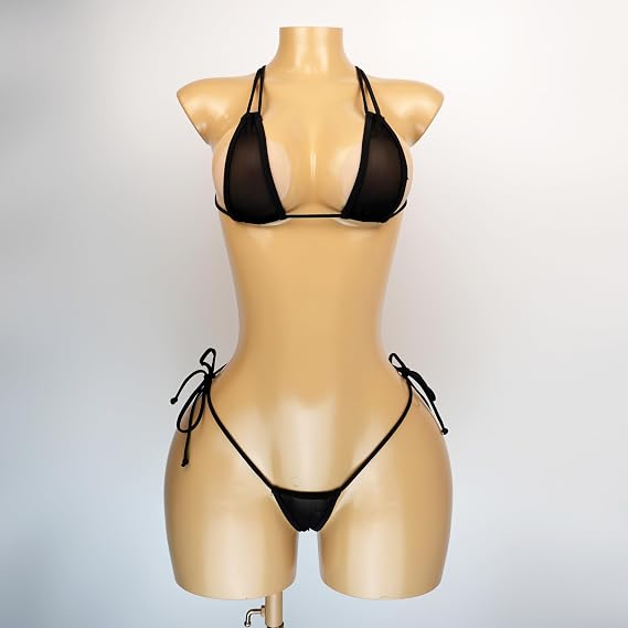 SHERRYLO Women's Hot Micro Bikini Mini G-String Thong Swimsuit US Size:One Size Color:Black