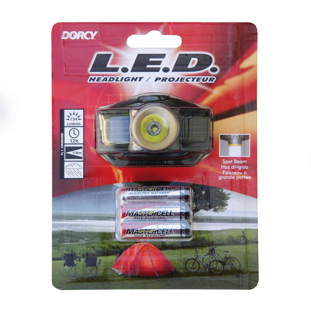 Dorcy 41–2097 134 Lumen Spot-Beam Scheinwerfer, schwarzes Gehäuse, goldene Lünette, AAA