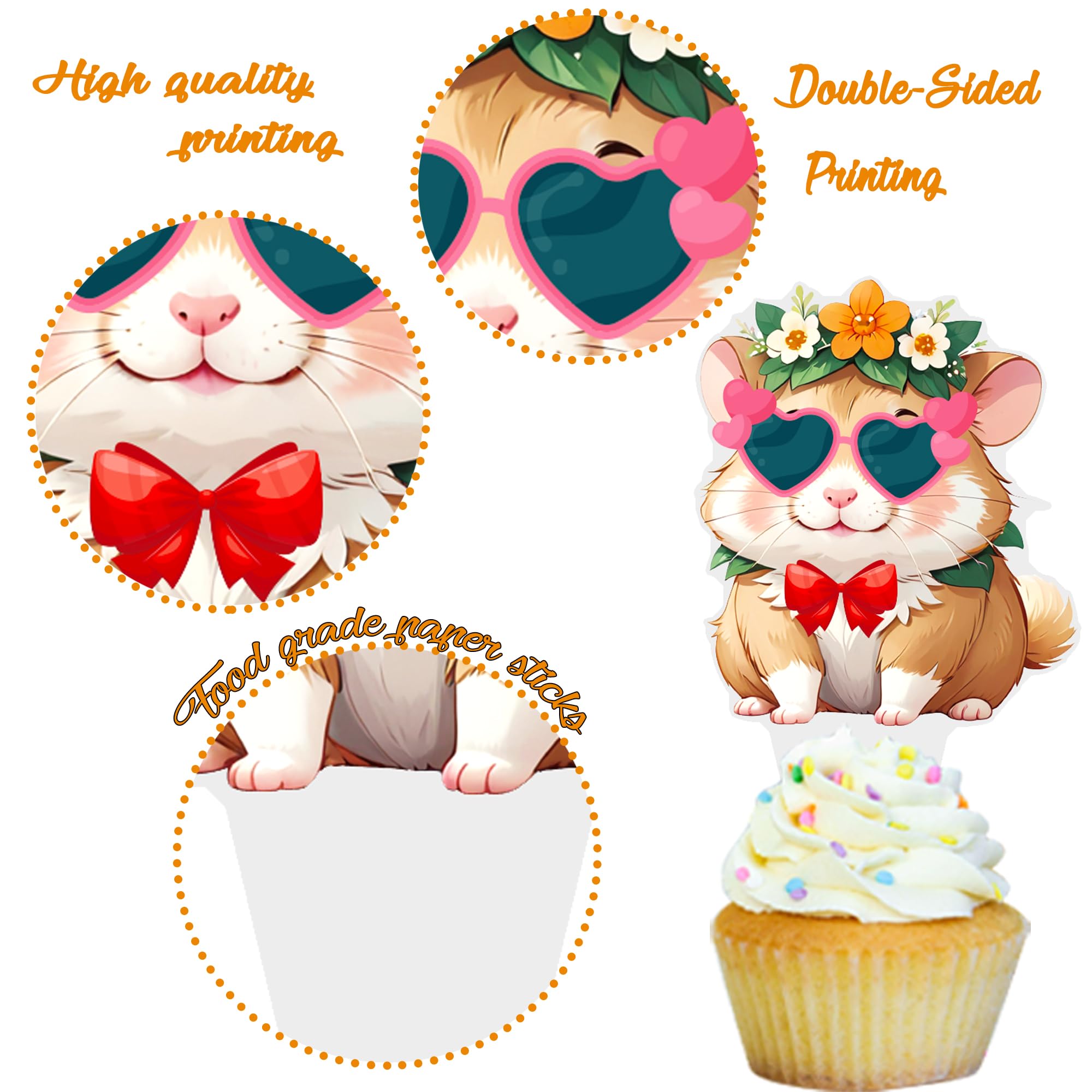 Hamster Cupcake Topper für Hamster Thema Geburtstag Party Dekorationen