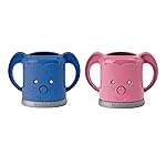 InchBug MyDrinky Pouch Holder No Squeeze, Reusable Drink Holder for Kids and Toddlers | BPA-Free & Squeeze-Proof Cup Holder for Juice Boxes Food Pouches| Dishwasher Safe 2-Pack PINK SORBET/GALAXY BLUE