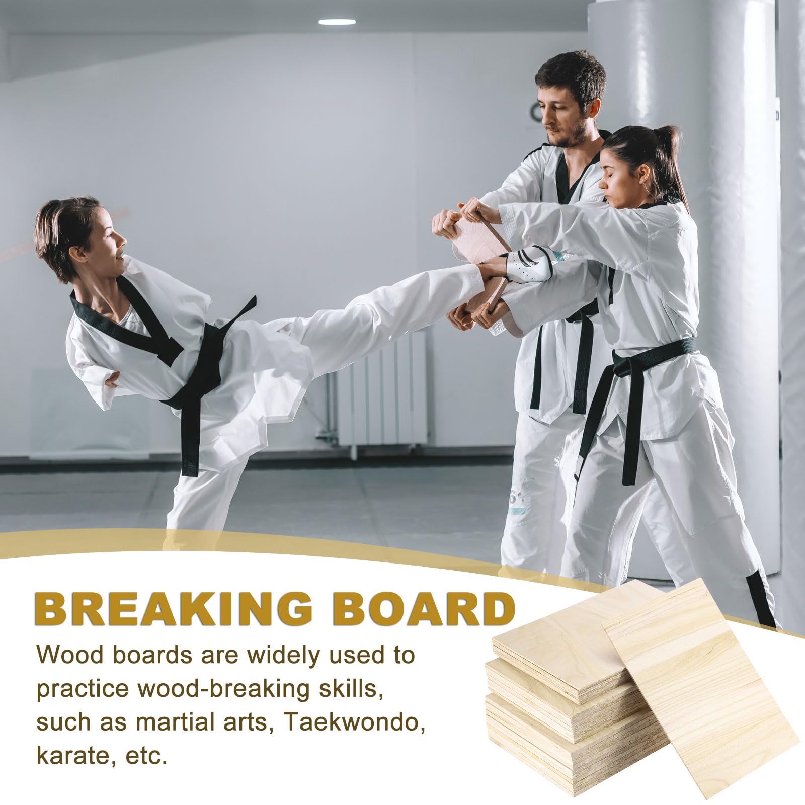 PATIKIL Planche À Casser en Bois 3mm 6mm 9mm D'Épaisseur, 30 Planches Accessoire D'Entraînement en Bois pour Arts Martiaux Kick Board pour Adultes Taekwondo Pratique De Coup De Poing