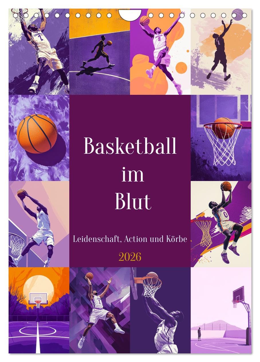 Basketball in the blood UK-Version (Wall Calendar 2026 DIN A4 Portrait), CALVENDO 12 Month Wall Calendar