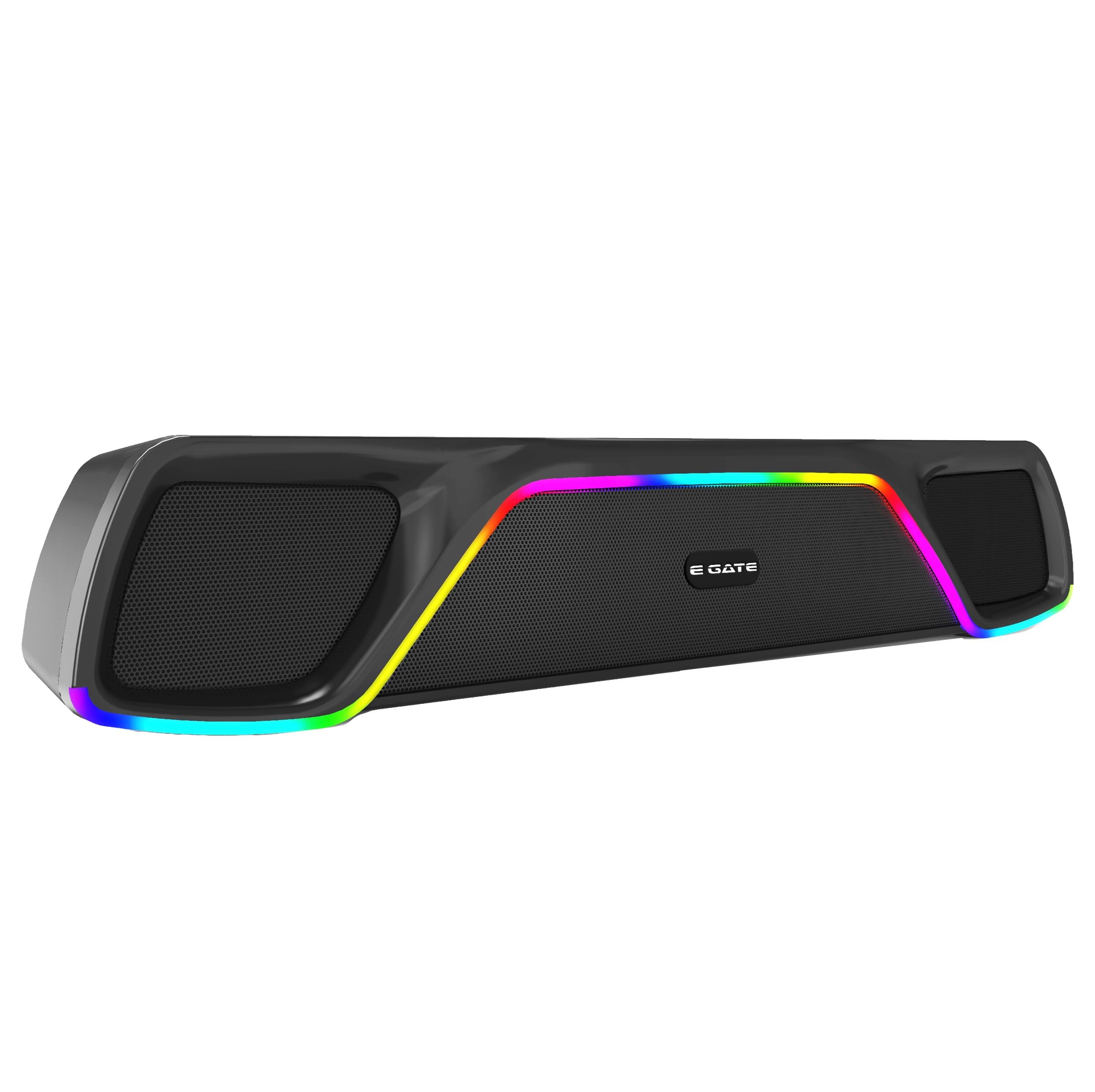 E GATE C207 |18Watt Bluetooth Soundbar, 52mm Driver, 2.0 Channel, Ambient RGB Light, Upto 18 Hrs* Backup from 2000 mAH Battery, Hands Free Call, TWS, AUX, USB, mSD, FM, BT 5.4v - eGate Sound bar