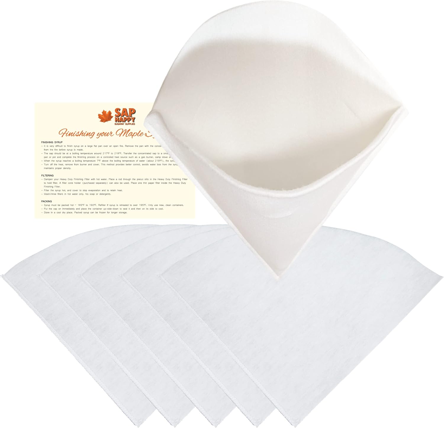 SAP HAPPY (6) Piece Maple Syrup Filter Set (1) Heavy Duty