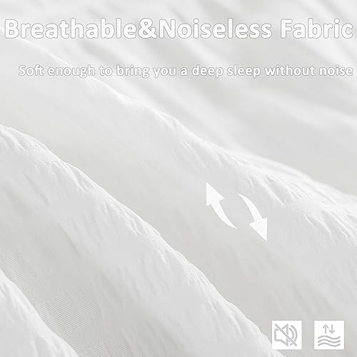 Miniatura 10 de ALEISSEL Juego de edredón blanco tamaño individual, edredón vintage de sirsaca ultra suave, juego de ropa de cama blanco puro, juego de edredón de 3