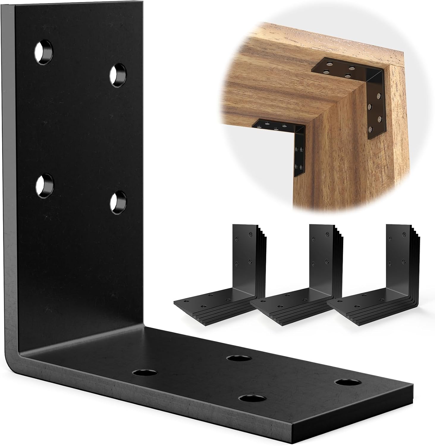 I Bracket Angle Iron 1.5"X3"X3" (15PCS) Galvanized Corner Bracket,L Brackets for Wood Post，Shelves，Furniture;Corner Braces for 2x2 Post