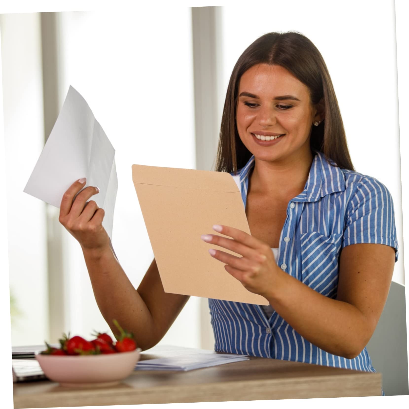 Buste in Carta Kraft Trasparente 25 Pezzi per Cartoline Regalo