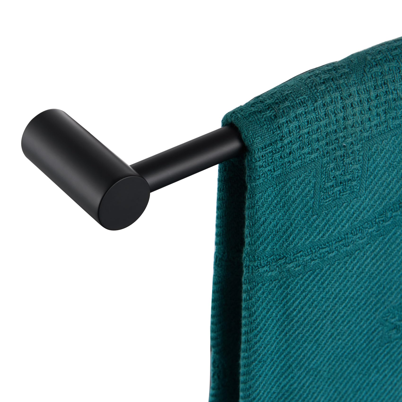 KOKOSIRI Towel Bar Black Bathroom Towel Rack Wall Mounted 24-Inch Single Rail for Lavatory Bathroom Hardware Accessory Stainless Steel, B4007BK-L24