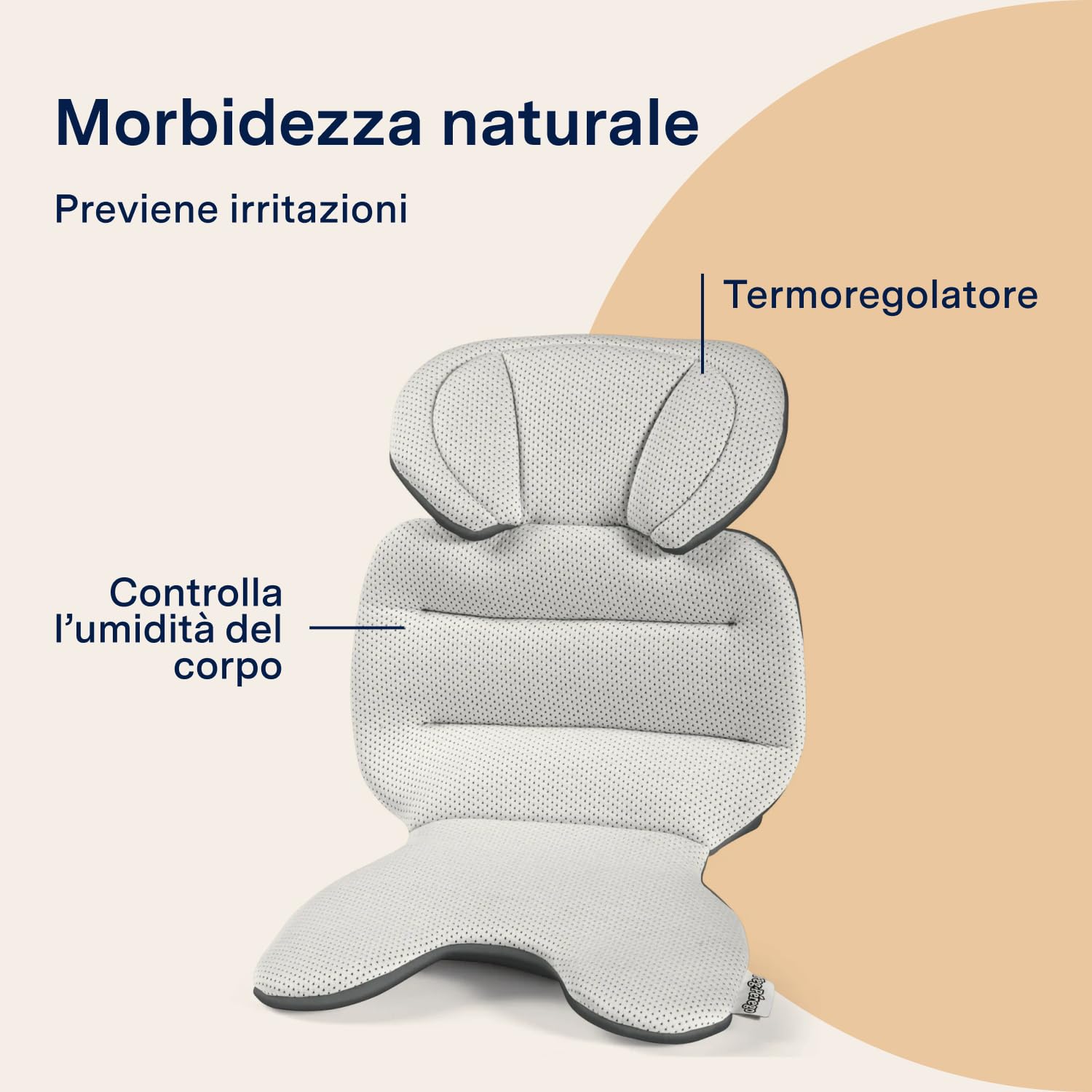 PEG Baby Stage Pad - Riduttore Ergonomico in TENCEL™ per Passeggino - Compatibile esclusivamente con Passeggino Ypsi di Peg Perego