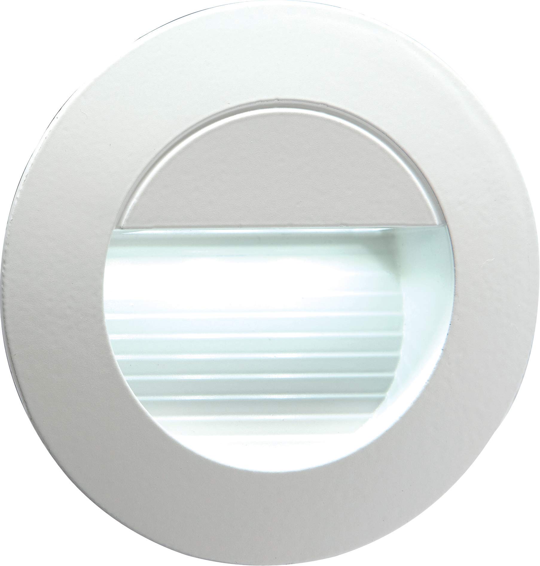 Netlighting IP54 Recessed Round LED Stair Wall Light White Aluminium 230V