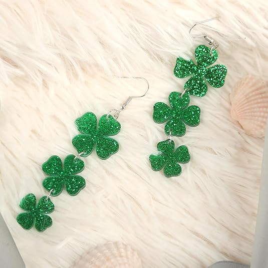 🍀 Lucky St. Patrick's Day Clover Earrings! ☘️ Irish Festival Jewelry