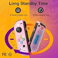 Vista 4 de Controller for Nintendo Switch, Replacement Wireless LR Controllers Support Dual VibrationWake-up