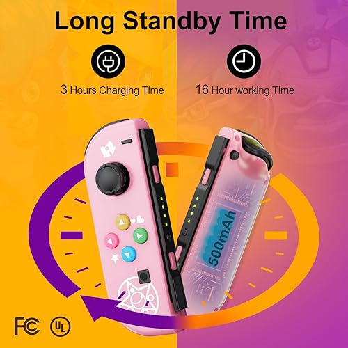 Miniatura 4 de Controller for Nintendo Switch, Replacement Wireless LR Controllers Support Dual VibrationWake-up