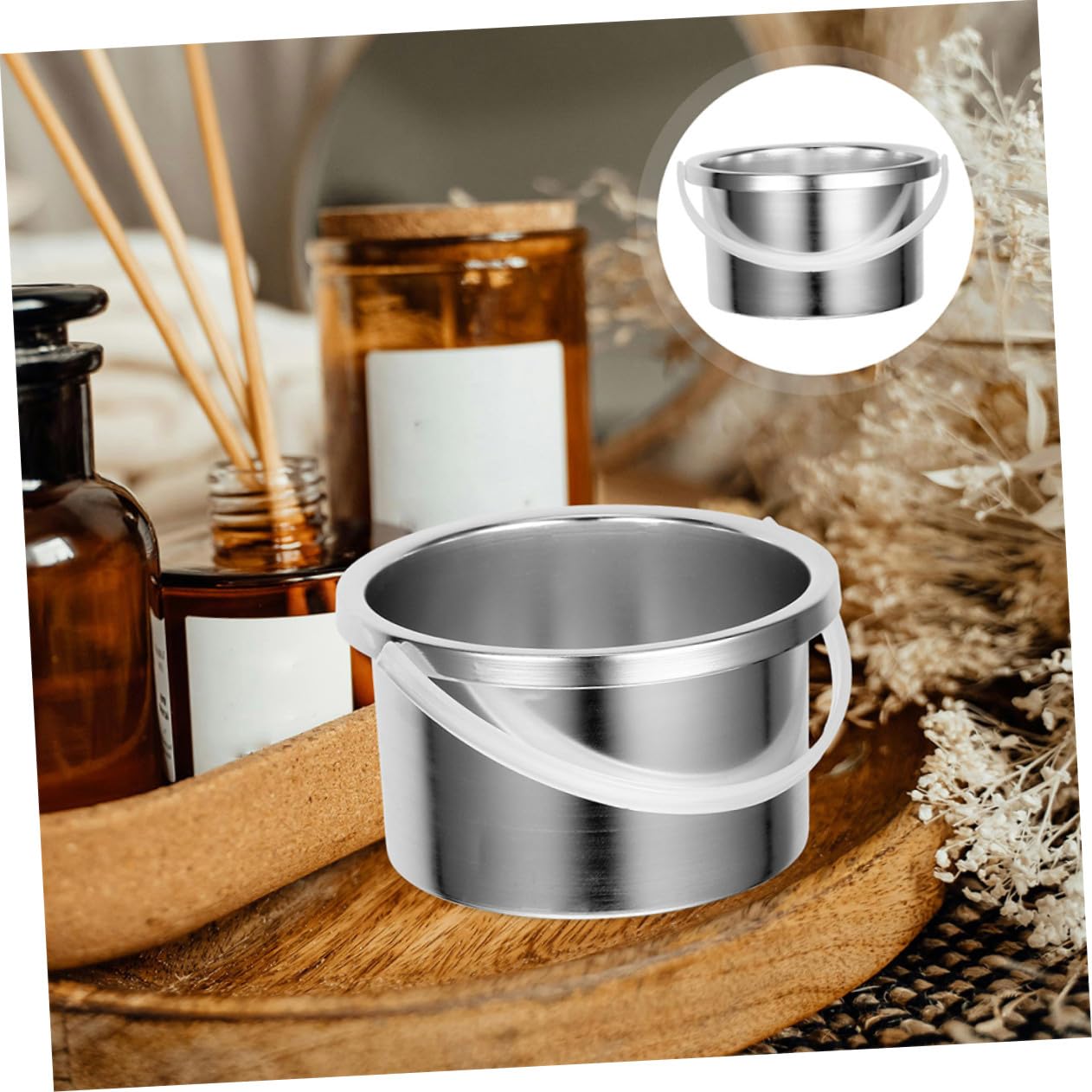 Mobestech Recipiente de Cera de Repuesto de 500Ml en Aleación de Aluminio Calentamiento Uniforme y Diseño Portátil para Uso Profesional y Doméstico, Pack de 2 Piezas