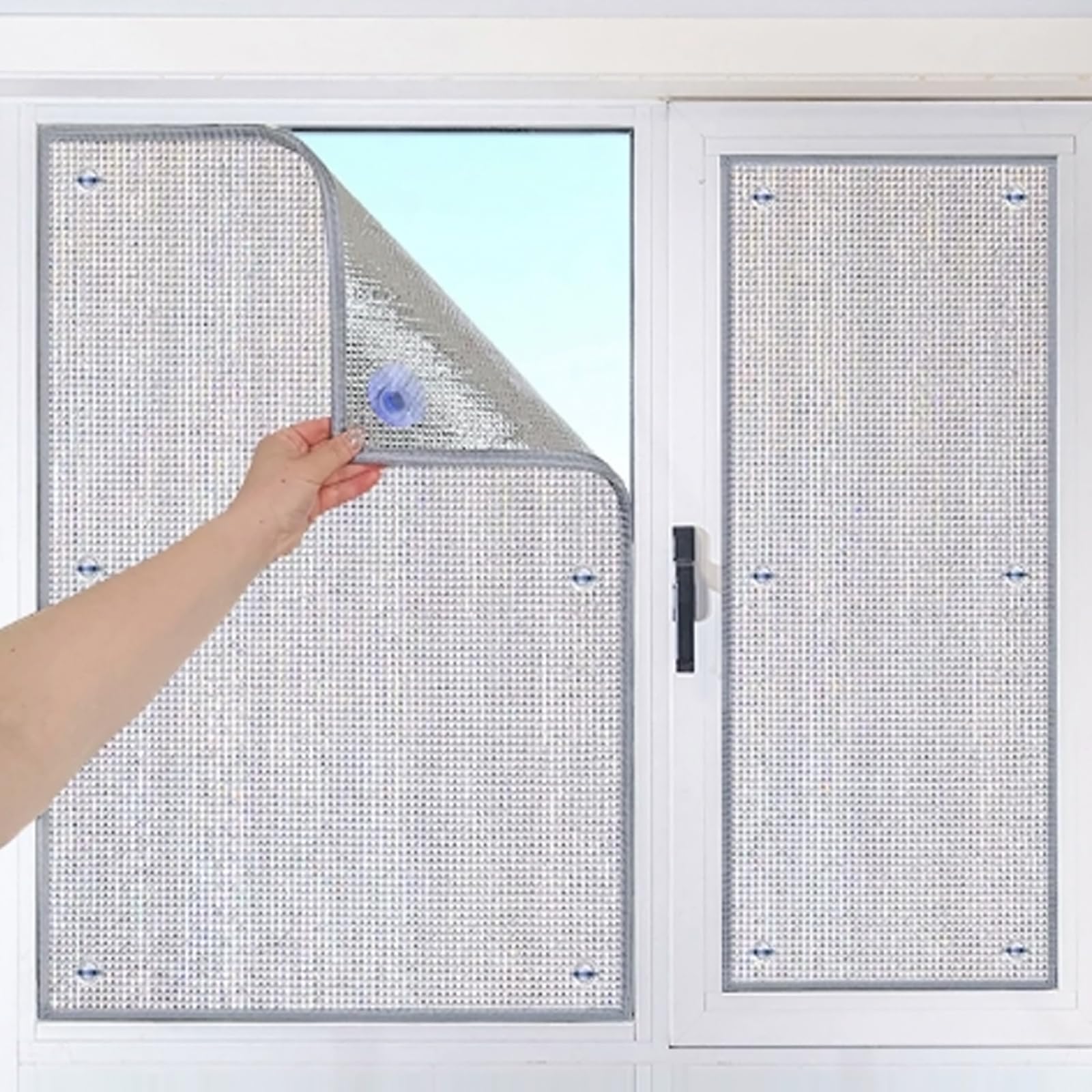 Kddfn Silver Heat Reflective Window Film,Aluminum Foil Insulation Film,99% Sun Protection Foil,Light Blocking Window Tint,Uv Block Heat Control Tint,For Home And Office,Non-Adhesive (30X80cm)