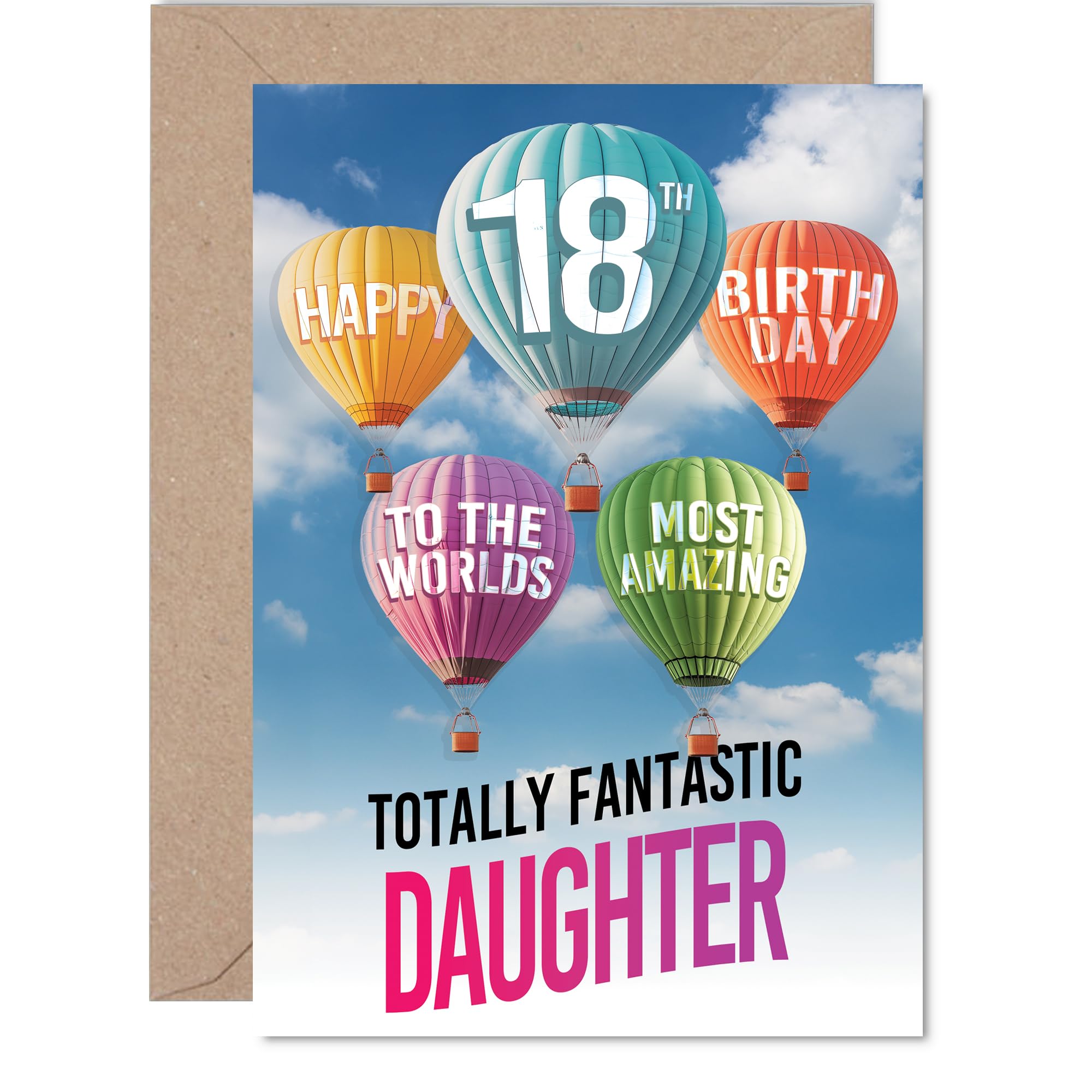 Daughter 18th Birthday Card, Most Amazing Hot Air Balloon