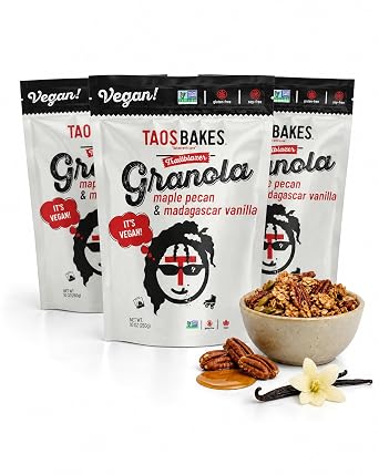 Taos Bakes Trailblazer Granola, Maple Pecan & Madagascar Vanilla, 10oz 10 Ounce Pack of 3, Maple Pecan + Madagascar Vanilla