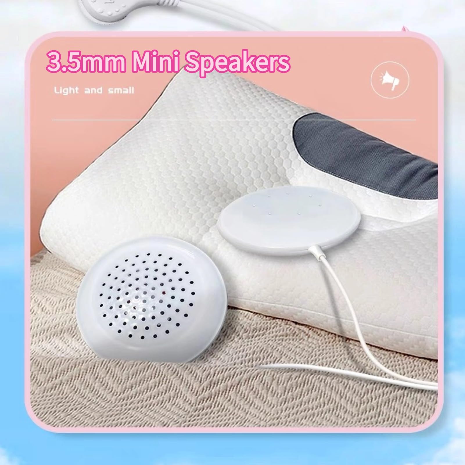 3.5mm Mini Speakers,Convenient Carrying Clear Sound 5pcs DIY Pillow Speaker,Exquisite Workmanship Exquisite Under Pillow Speaker,for MP3 Phone Portable CD