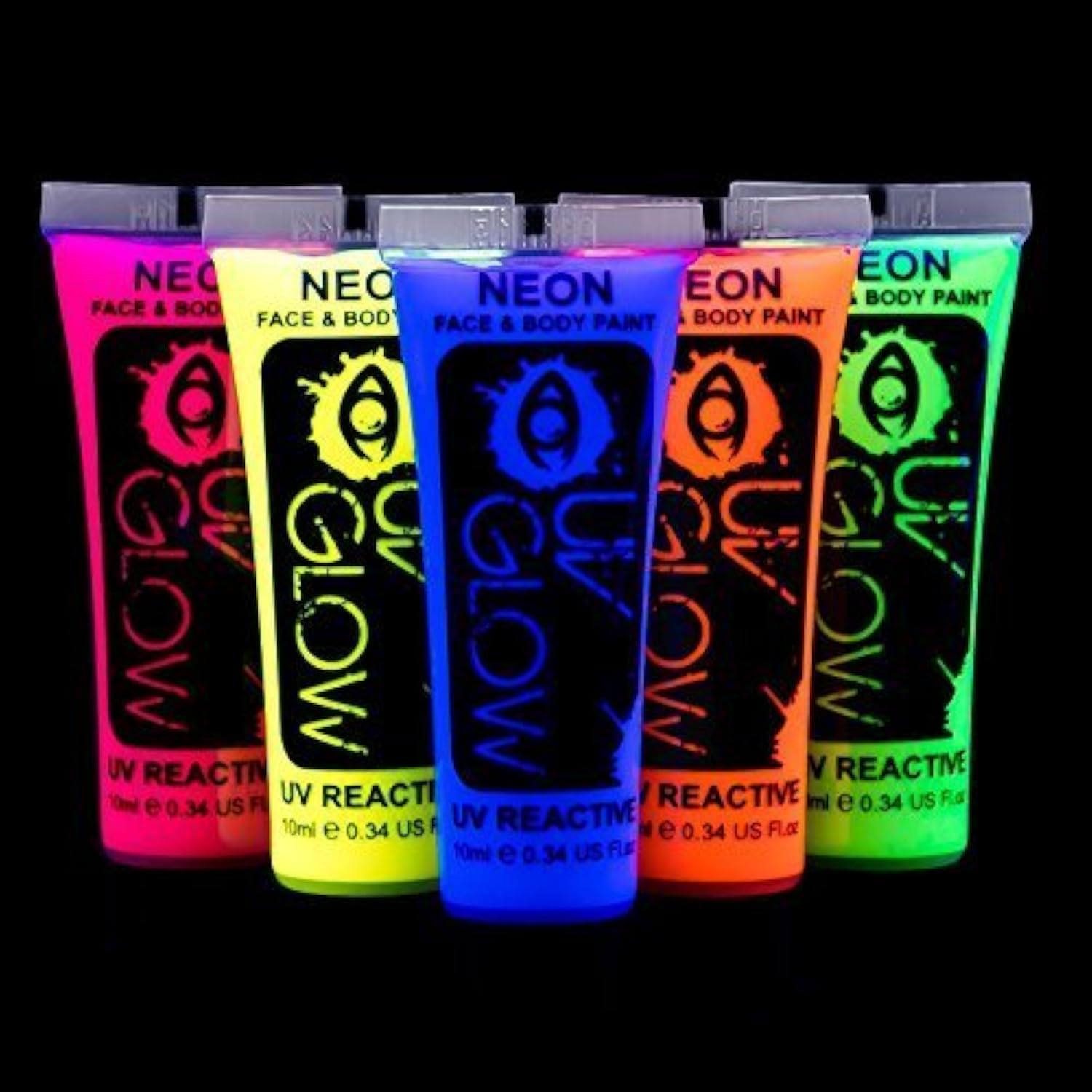 UV Glow Blacklight Face and Body Paint 0.34oz - Neon Fluorescent (0.34 Fl Oz (Pack of 5)) : Beauty & Personal Care