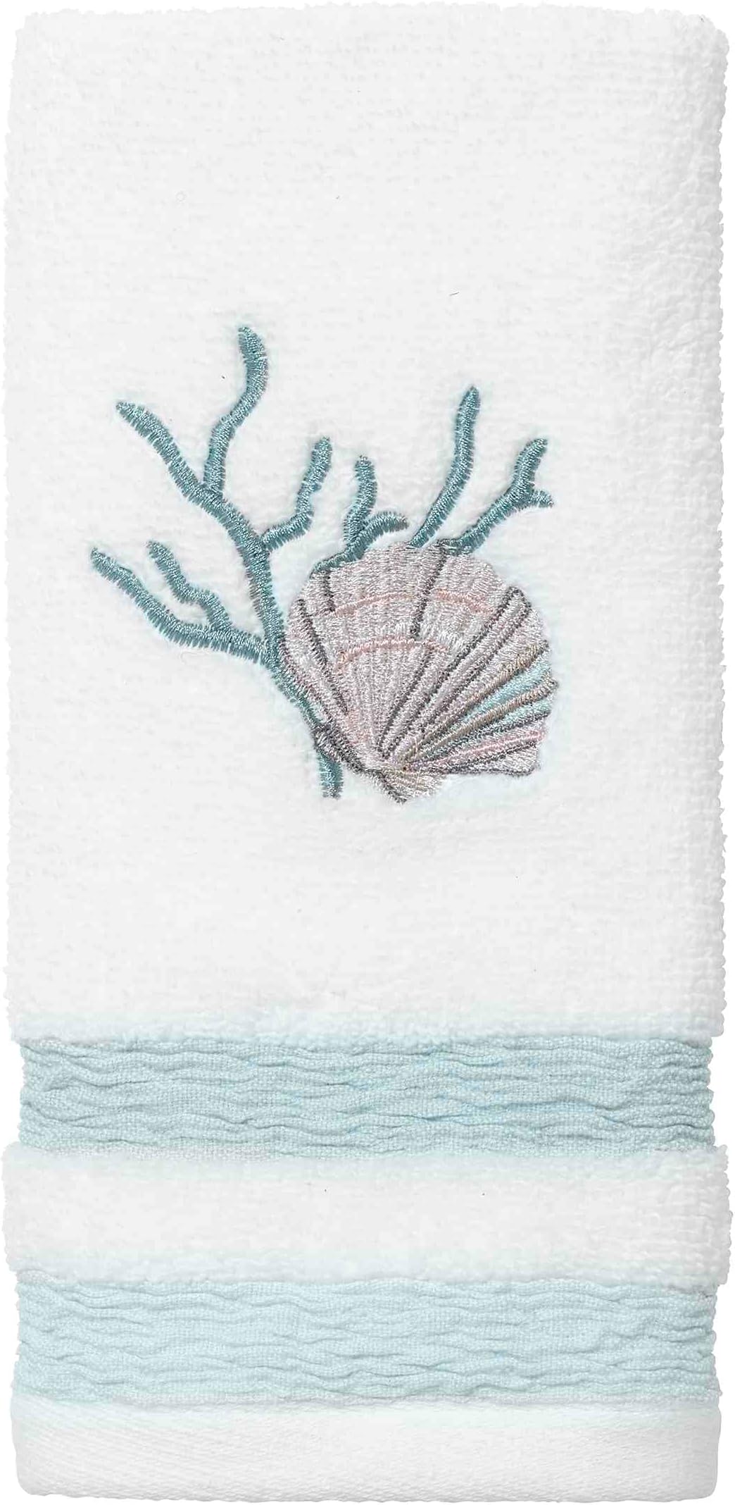 Fingertip Towel, Soft & Absorbent Cotton Towel (Coastal Terrazo Collection)