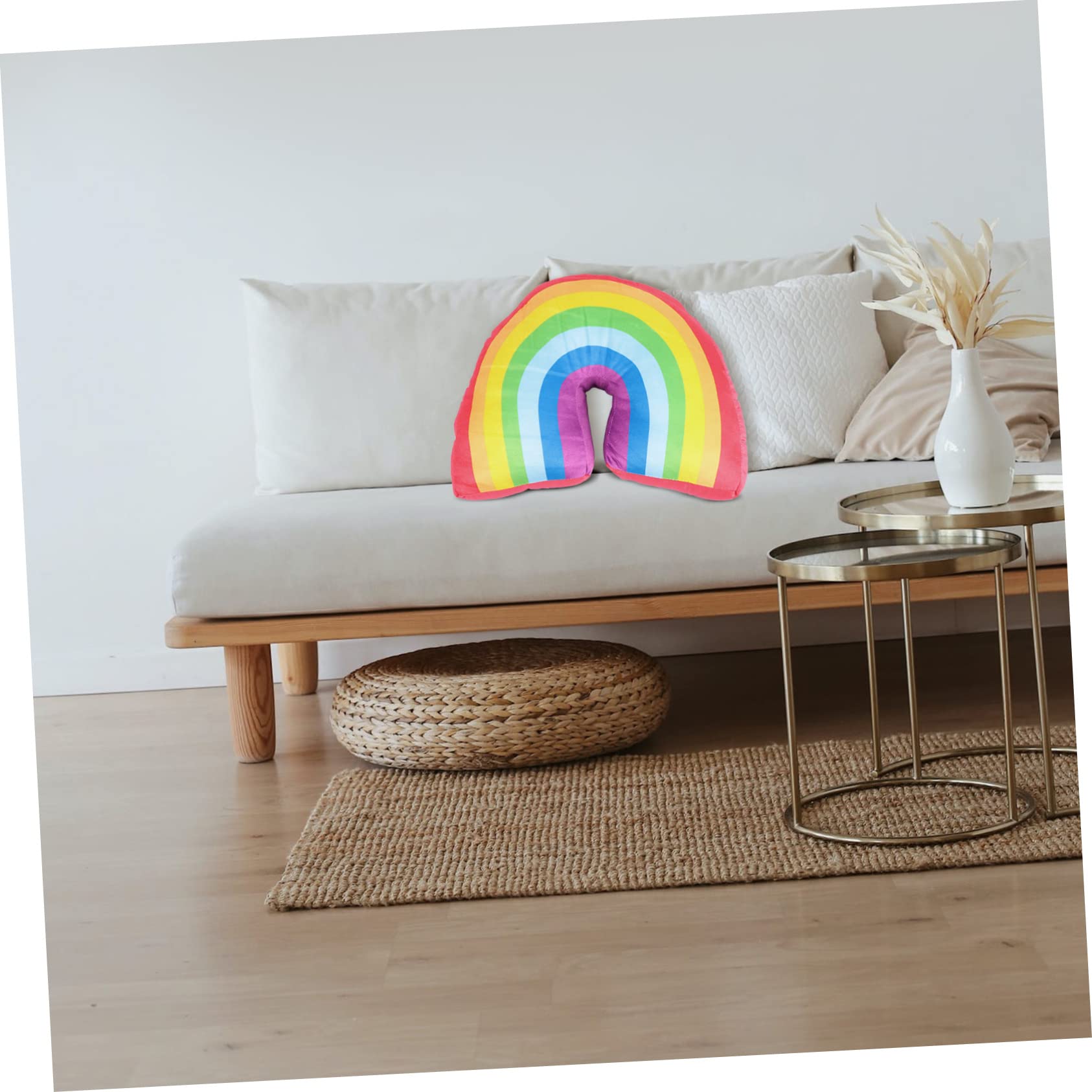 DECHOUS 1pc Rainbow Shape Pillow Plush Decorative Cushion for Boys and Girls Room Dec