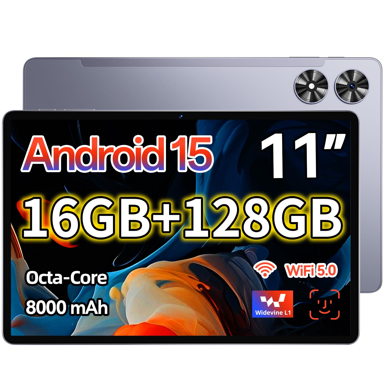 Android15タブレット11インチグレー色30GB+128GB Amazon.com : Android Tablet 11 Inch Android 15 Tablet with Case