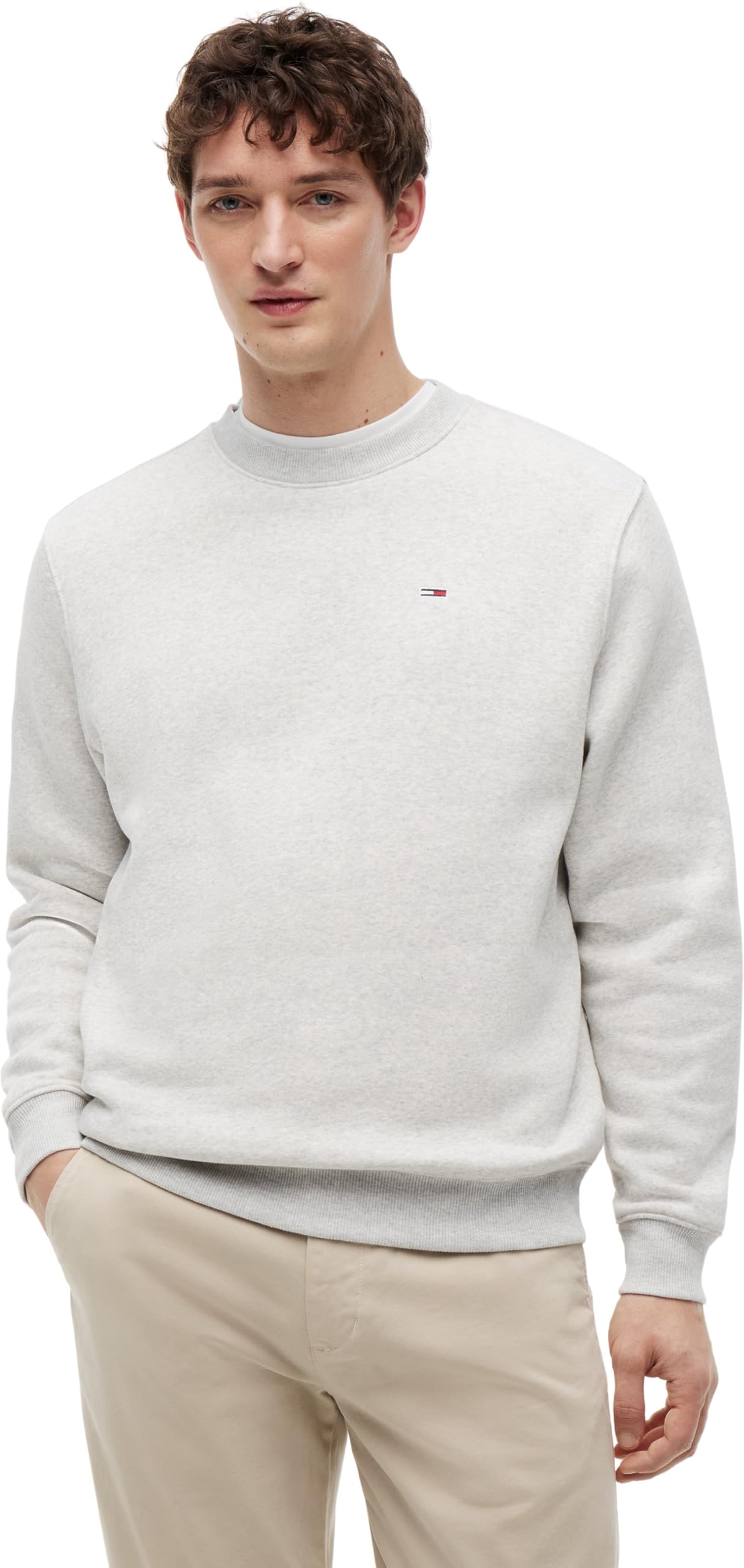 Tommy Jeans Herren Sweatshirt Regular Fit Flag Fleece Rundhalsausschnitt