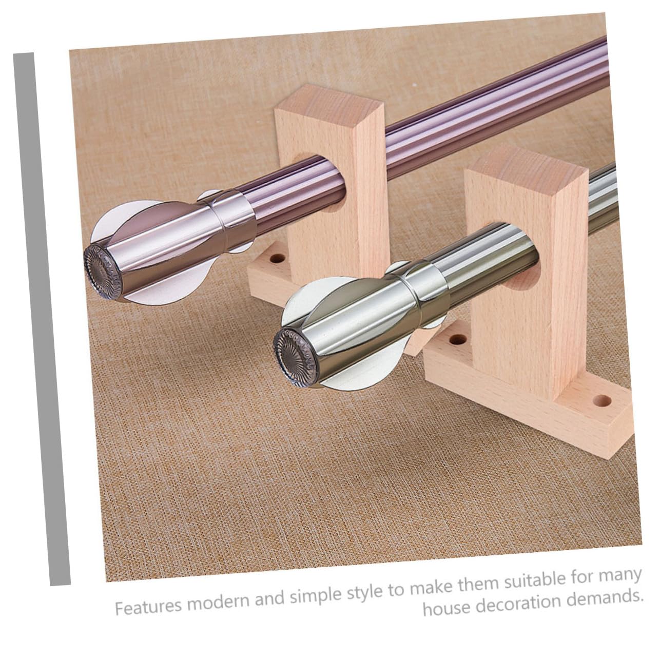 SOLUSTRE Supporti per Asta per Tende in Legno 4 Pezzi 2,5 Cm e 3 Cm, Staffe per Bastoni da Parete Elevata capacità Portante per Soggiorno e Camera da Letto