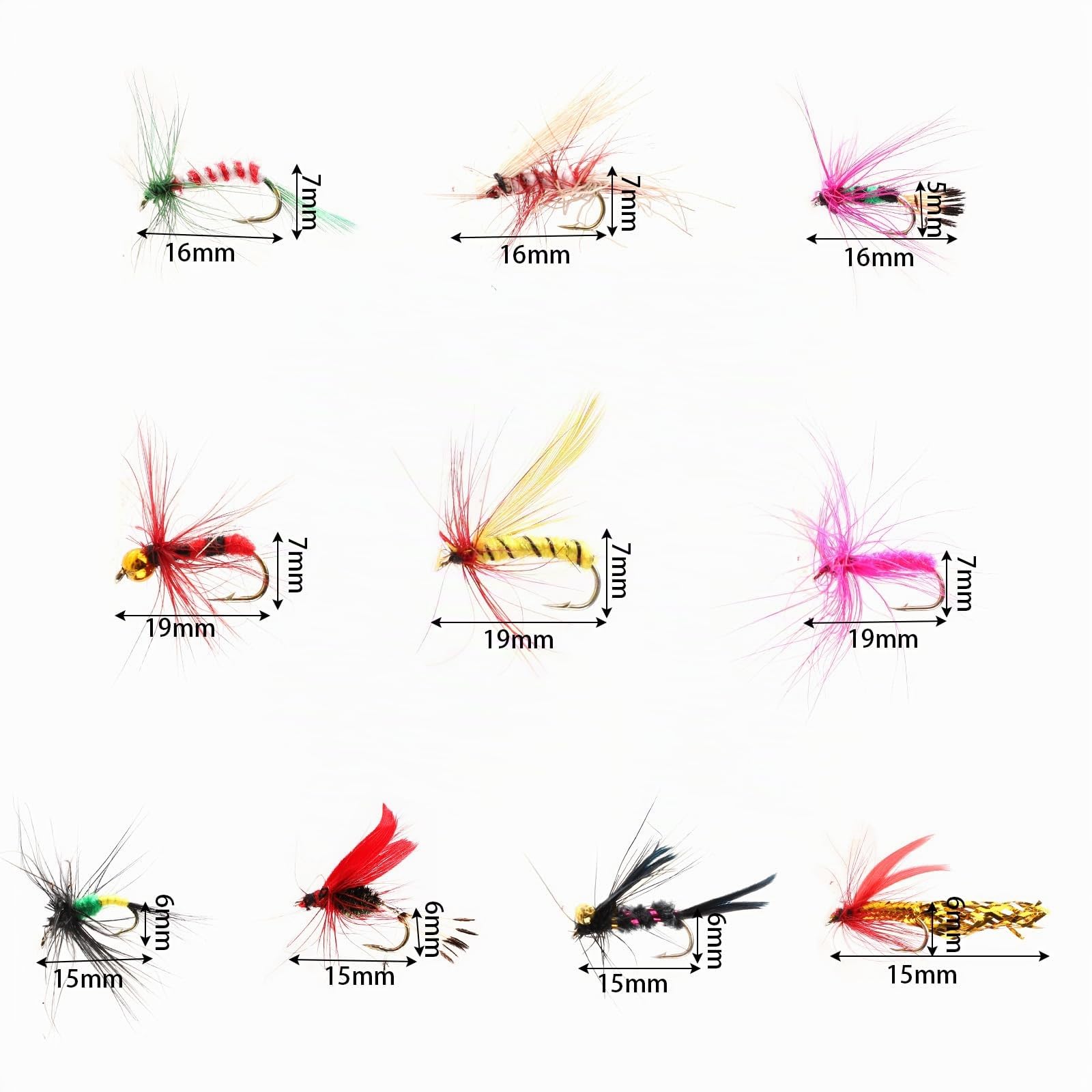 100 Pezzi Kit Pesca a Mosca, Mosche da Pesca con Scatola di Immagazzinaggio Mosche Secche Ninfe Streamer Esche a Mosca Esca Amo per Trota Spigola Salmone Pesca a Mosca Accessori Regalo