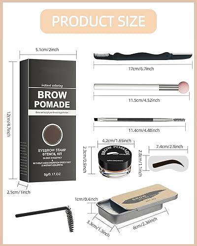 Miniatura 7 de Kit de sellos de cejas y plantillas para cejas, 16 en 1, impermeable, para sellar cejas, pegamento de cera con herramienta para cejas, relleno de