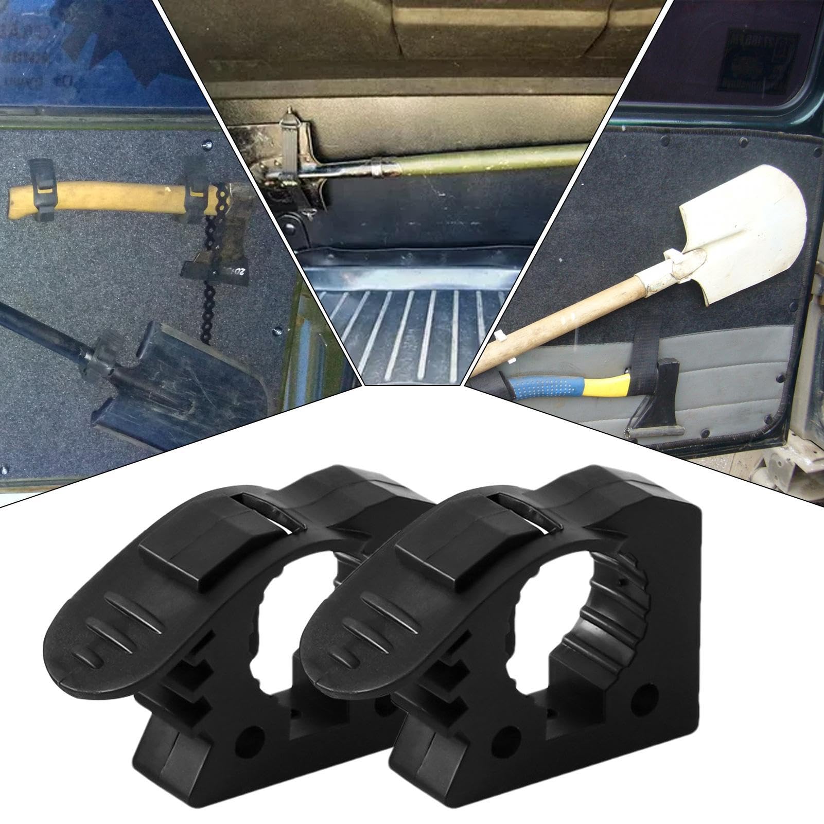 Soporte de pala para portaequipajes, portahachas - 2 soportes de montaje de abrazadera de goma de liberación rápida | Soporte de abrazadera ATV UTV para mangos de herramientas de 1,2 a 1,6 pulgadas de