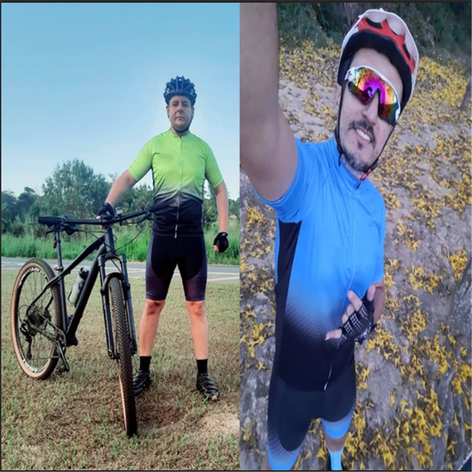 Vêtements Cyclisme Pro Homme Tenue Cycliste Manche Courte, Été Jerseys VTT et Cuissard à Bretelle avec 9D Coussin Gel, Cycling Route Respirant Séchage Rapide