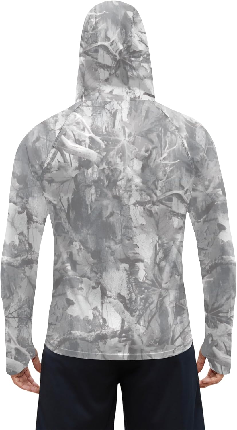 iWoo Men's UPF 50+ Sun Hoodie Shirts Long Sleeve SPF Fishing Outdoor UV Hiking Workout Lightweight Shirt - Image 6