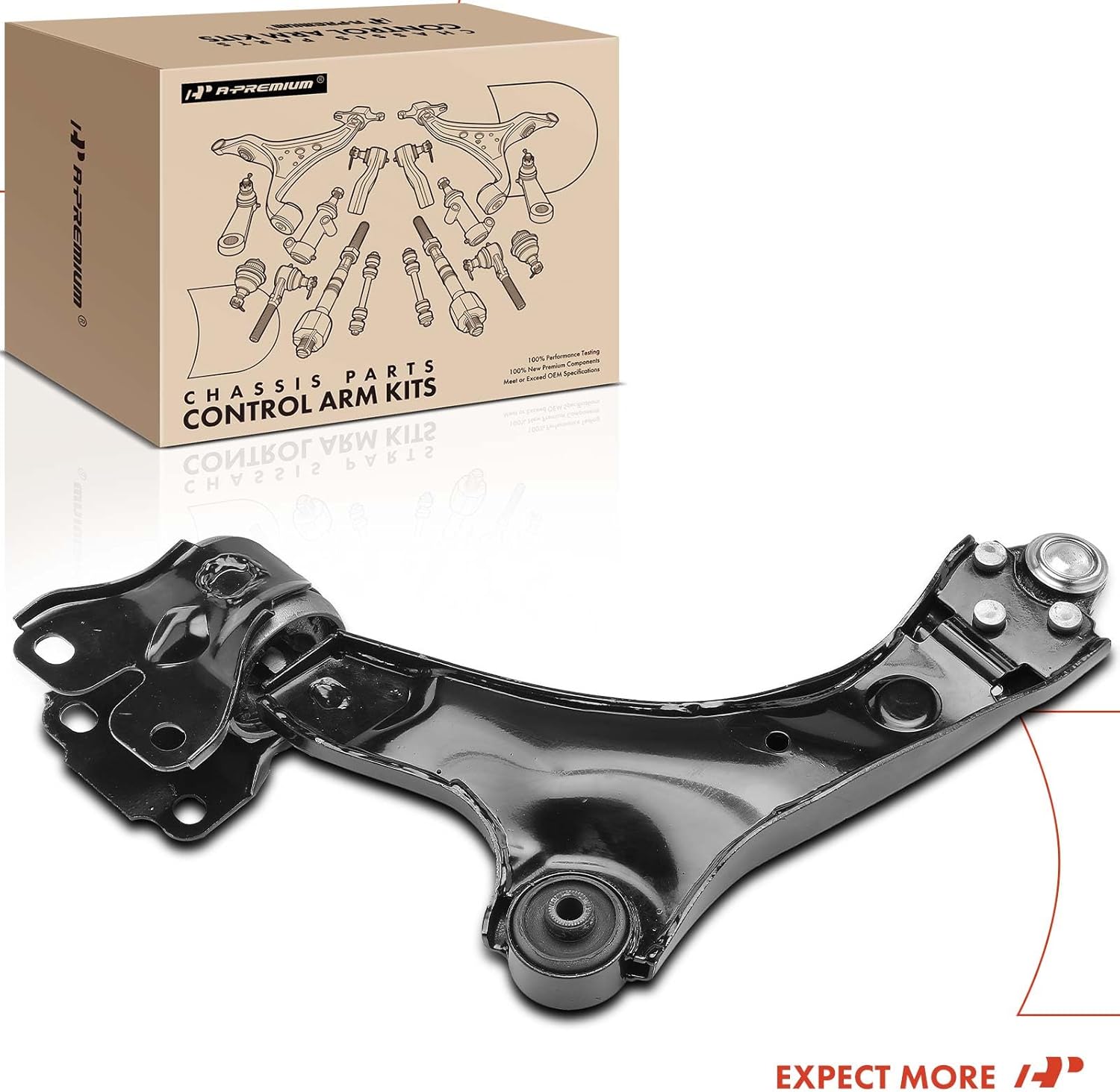 A-Premium Front Right Lower Control Arm, with Ball Joint & Bushing, Compatible with Volvo S60 2011-2015, S80 2006-2015, V60 2015-2018, V70 2009-2010