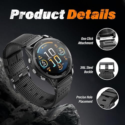 Miniatura 2 de CUZOW Para Garmin Fenix 5X5X Plus, Fenix 6X6X Pro, Fenix 7X, Fenix 33 HR, Descent, repuesto de correa de reloj de liberación rápida de nailon de
